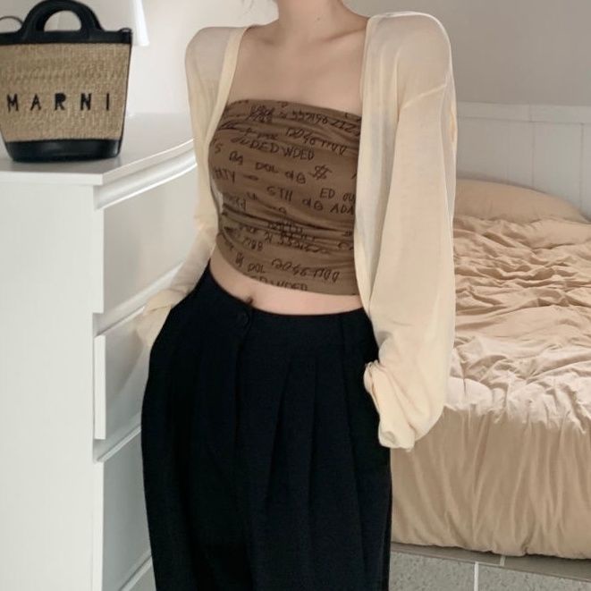 Bán Chạy!Áo Khoác Cardigan Dệt Kim Tay Dài Dáng Rộng Thoáng Khí Màu Trơn Thời Trang Mùa Hè Cho Nữ