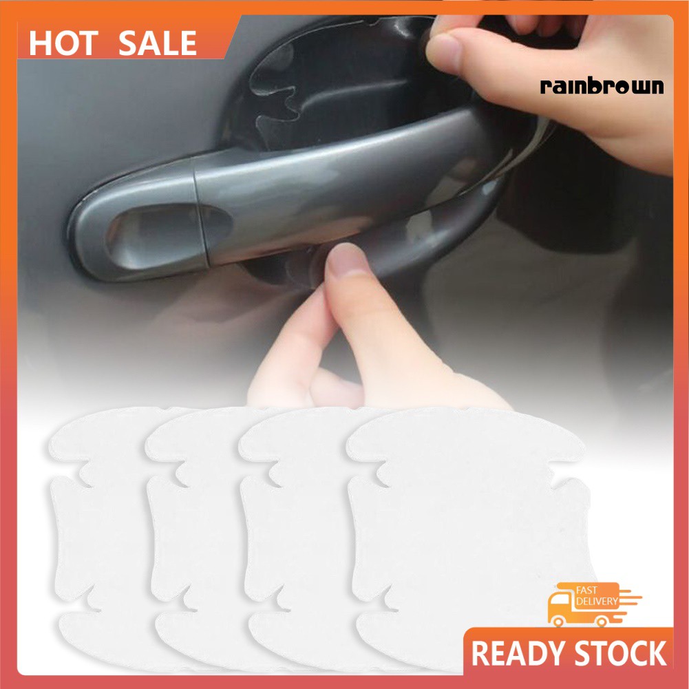 4 Miếng dán tay nắm cửa ô tô trong suốt bảo vệ chống trầy tiện dụng