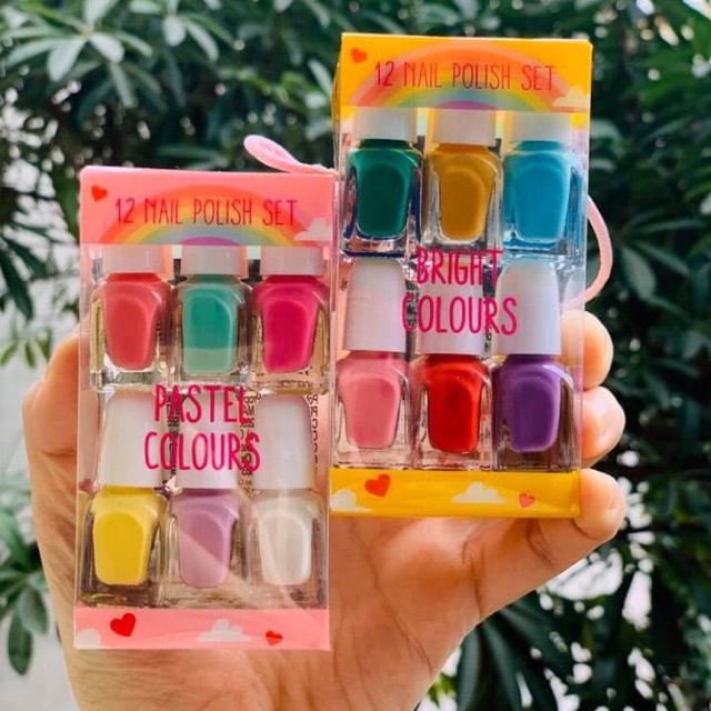 Set sơn móng tay bé gái Primark Little Rebel Nail Polish 12 màu pastel - Pháp