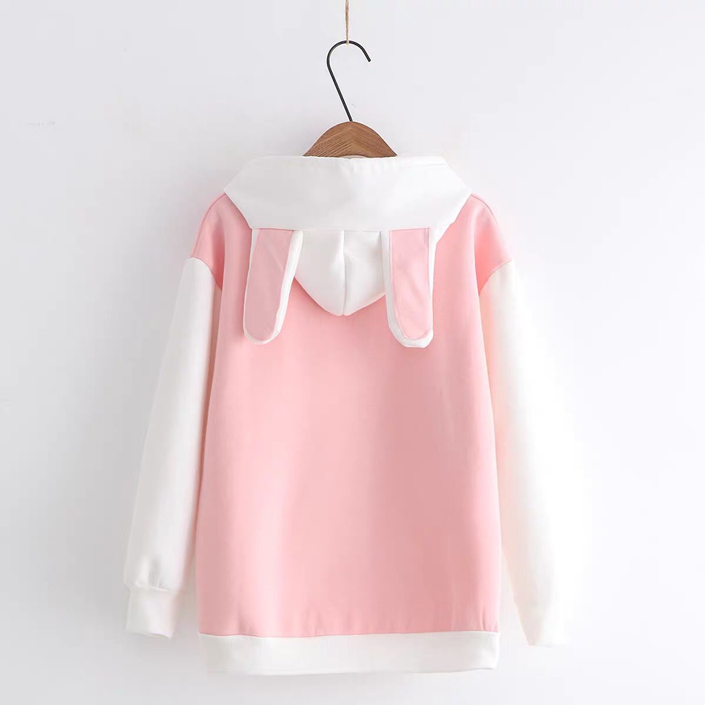 Áo Hoodie Nữ Chất Vải Nỉ Poly Hàng Freesize 1 Cỡ Form Dáng Rộng Dưới 65kg Mặc Vừa (THỎ TRÁI TIM) | BigBuy360 - bigbuy360.vn