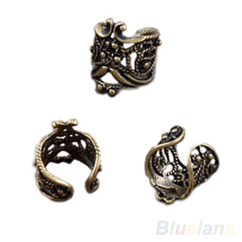 Khuyên vành tai đơn chạm khắc tinh tế phong cách punk cá tính dành cho nữ