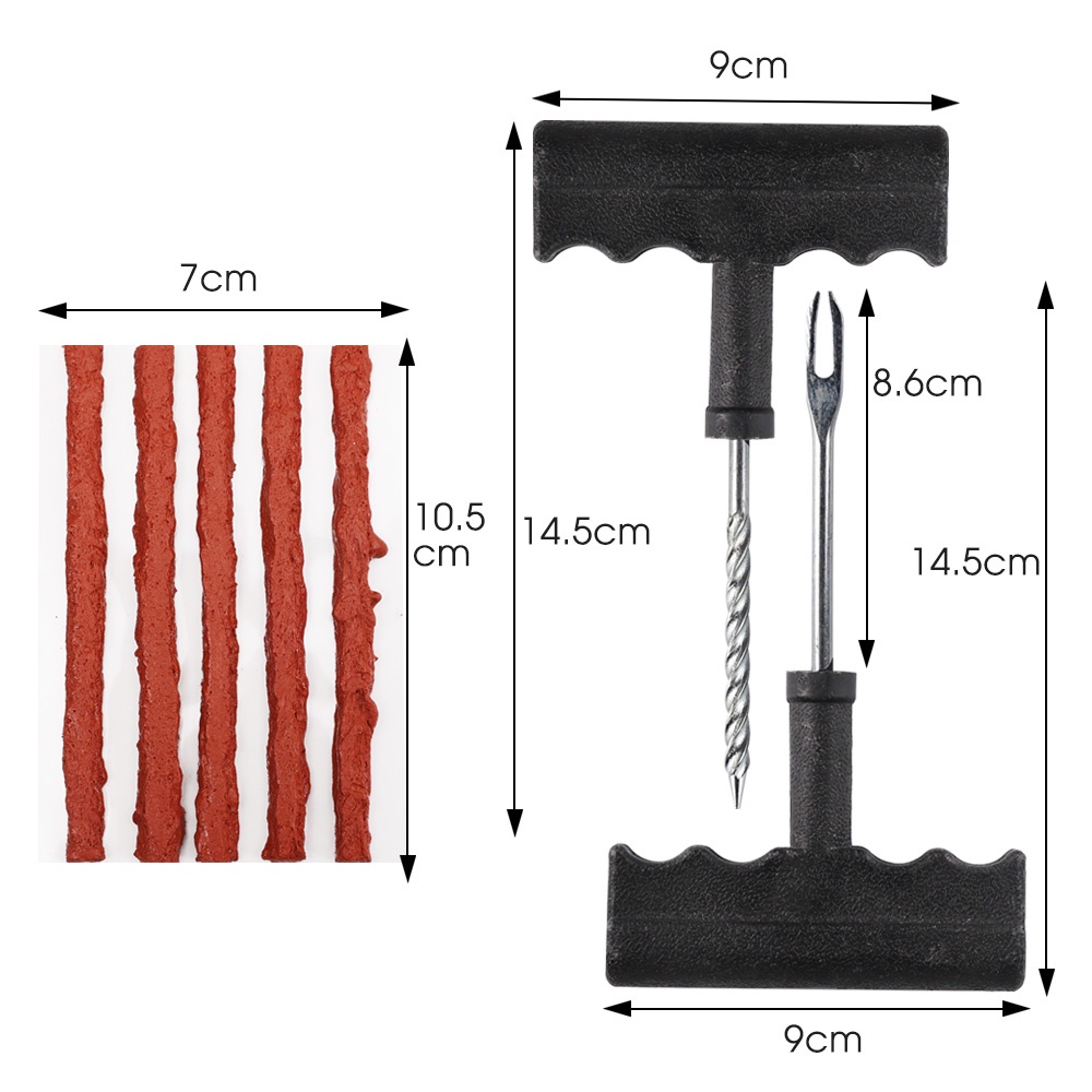 1 Bộ Dụng Cụ Sửa Chữa Lỗ Thủng Nhanh Kẻ Sọc Cao Su Sửa Chữa Lốp Xe Hơi Kèm Dải Cao Su