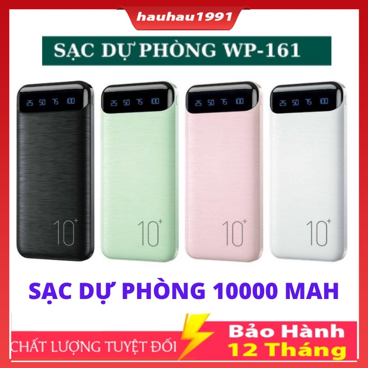Sạc Dự Phòng 10000 Mah Pin Sạc Dự Phòng Wk - 161 Bảo Hành 24 Tháng Lỗi 1 Đổi 1