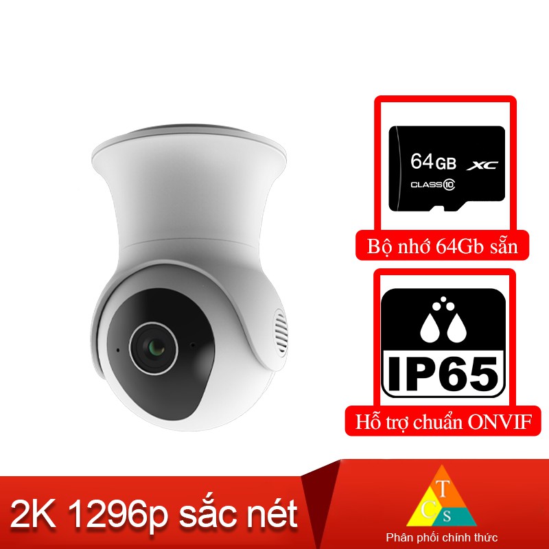 Camera ngoài trời QCT xoay 360 độ gen2 bộ nhớ 64GB 1296p 2k quốc tế | WebRaoVat - webraovat.net.vn