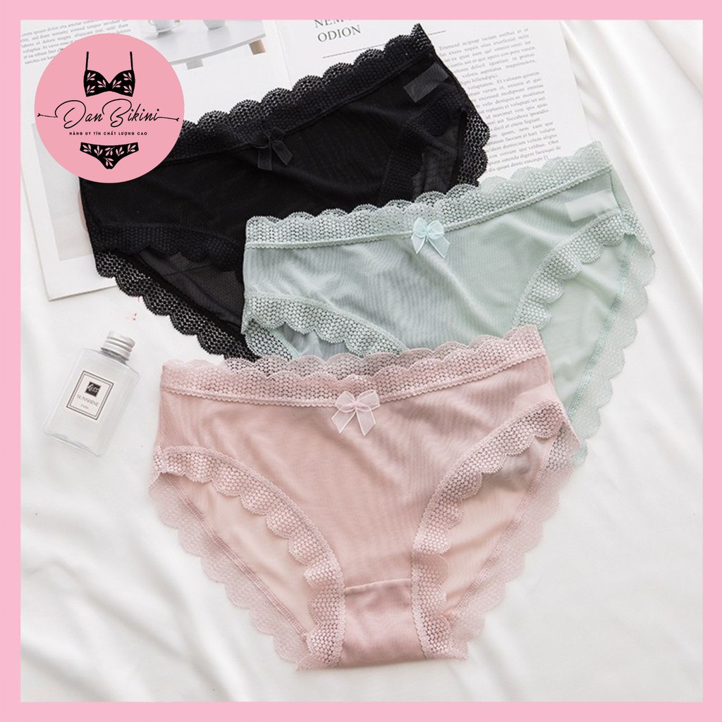 Quần Lót Nữ Ren cao cấp sexy Viền Ren đính nơ tôn dáng kháng khuẩn mẫu 105 | BigBuy360 - bigbuy360.vn