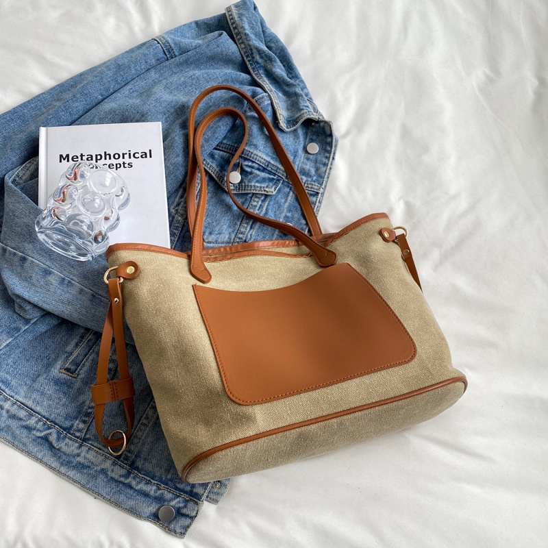 Túi Xách Canvas Cỡ Lớn Thiết Kế Đơn Giản Thời Trang