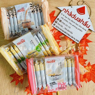 Bánh xốp nhân kem vị trà sữa/ phomai/ đậu nành cực kì thơm béo lạ miệng hiệu Naziba Hongkong gói 218g