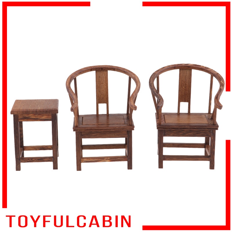 Bộ Bàn Ghế Ngồi Màu Trơn Phong Cách Vintage Cho Nhà Búp Bê