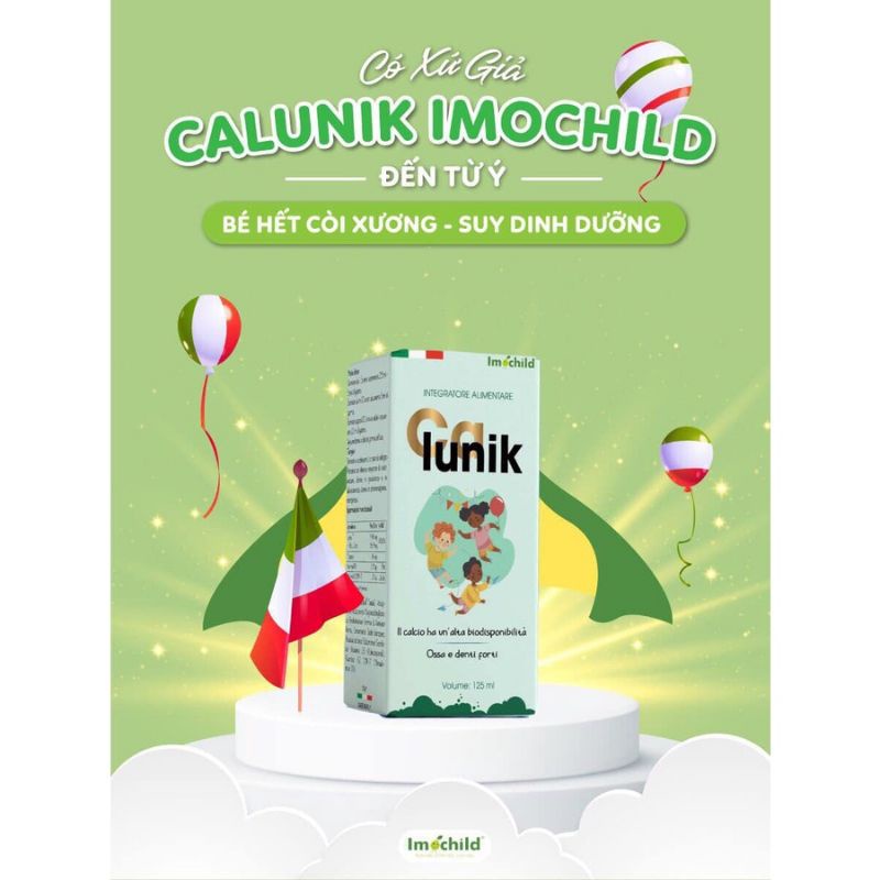 Calunik Imochild Bổ sung Canxi, Magie, Vitamin D3 và K2 cho trẻ em từ 1 tuổi và người lớn (DT125ml)
