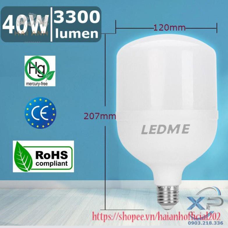 Bóng đèn Led 40W Ledme Tiêu chuẩn châu Âu Siêu sáng tiết kiệm an toàn cho người và môi trường