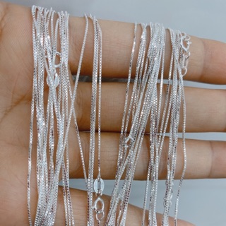 Dây chuyền Hộp vuông Ý bạc 925 cao cấp siêu sáng mảnh, nhẹ, cho bạn gái thích dây chuyền mảnh ( dây lẻ k mặt )