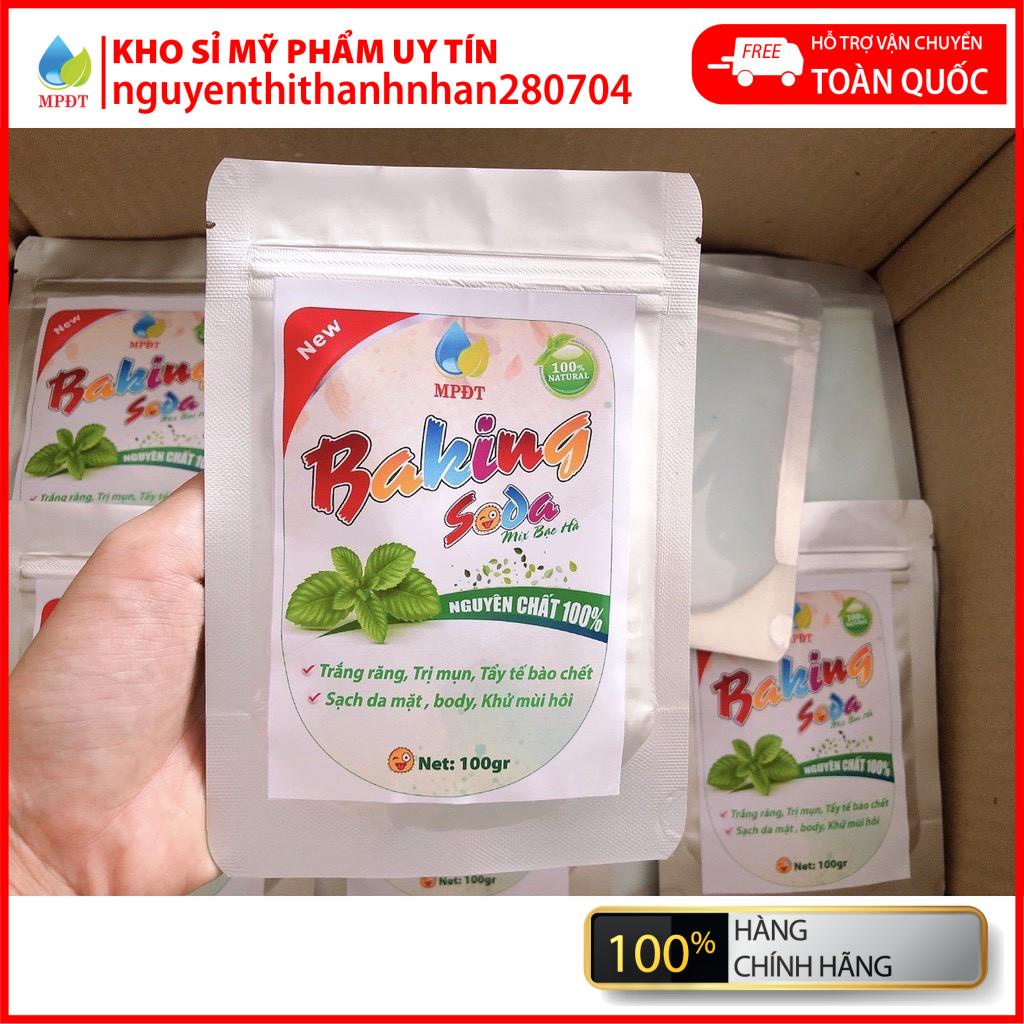 (100gr) BAKING SODA MIX BẠC HÀ - TRÀ XANH .LÀM TRẮNG RĂNG, TẨY TRẮNG RĂNG, Ố VÀNG