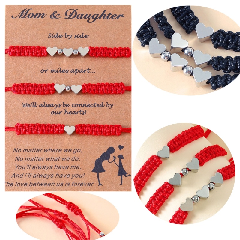 Vòng Tay Dây Bện Mặt Trái Tim Cho Cặp Đôi