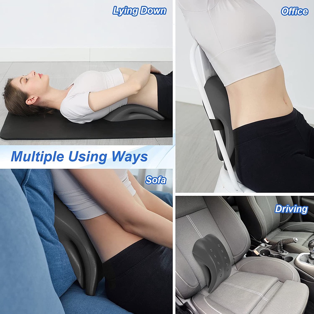Thiết bị mút cáng lưng dưới   , Gối Cracker lưng,  Giảm đau cột sống  , Đệm kéo thắt lưng Thích hợp cho người mới bắt đầu 、 Giường 、 Văn phòng 、 Xe hơi 、 Phụ nữ 、 Nam giới