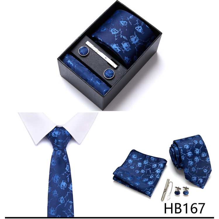 8cm Mens Slim Tie Hộp quà cao cấp Set Chú rể kết hôn kinh doanh chuyên nghiệp ăn mặc thời trang phụ kiện lễ hội quà tặng