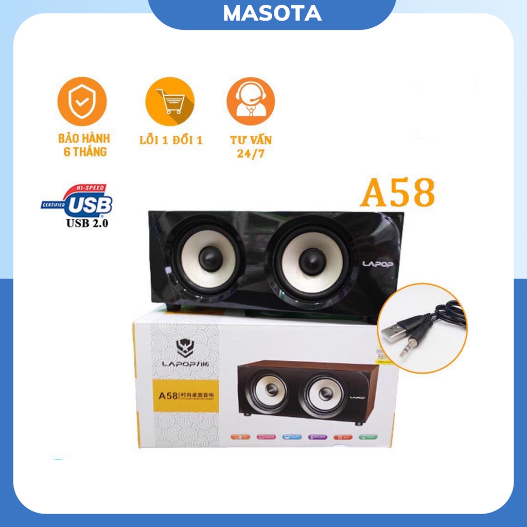 Loa máy tính vi tính mini laptop để bàn bass giá rẻ A58