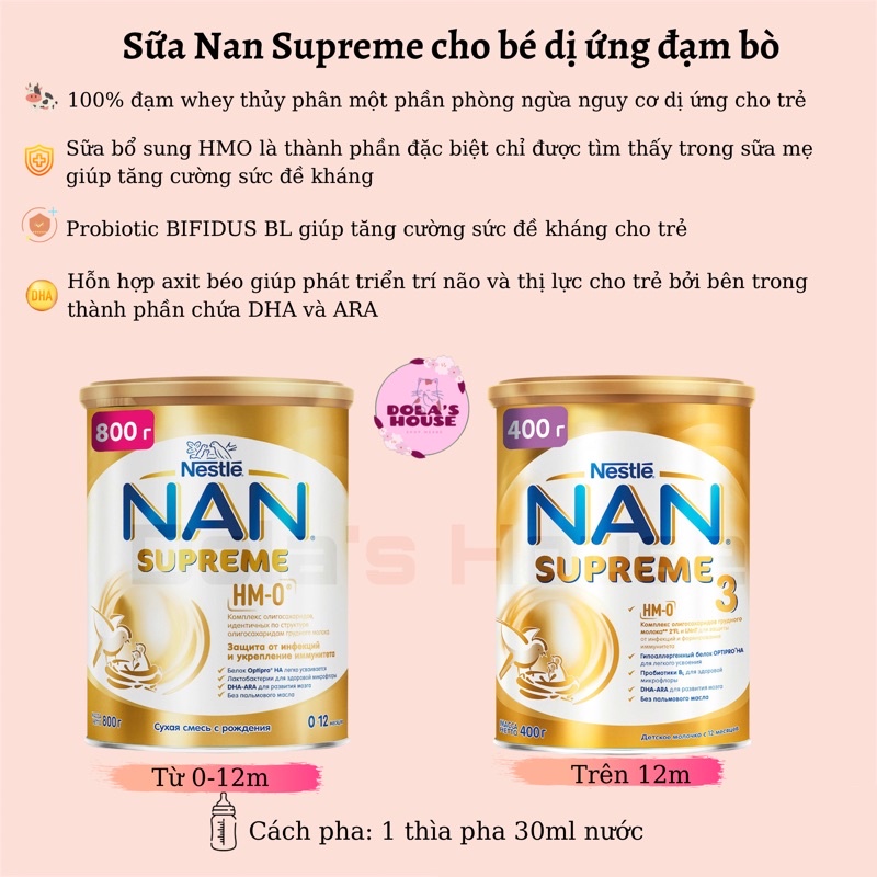 SỮA NAN SUPREME HMO 400G/800G