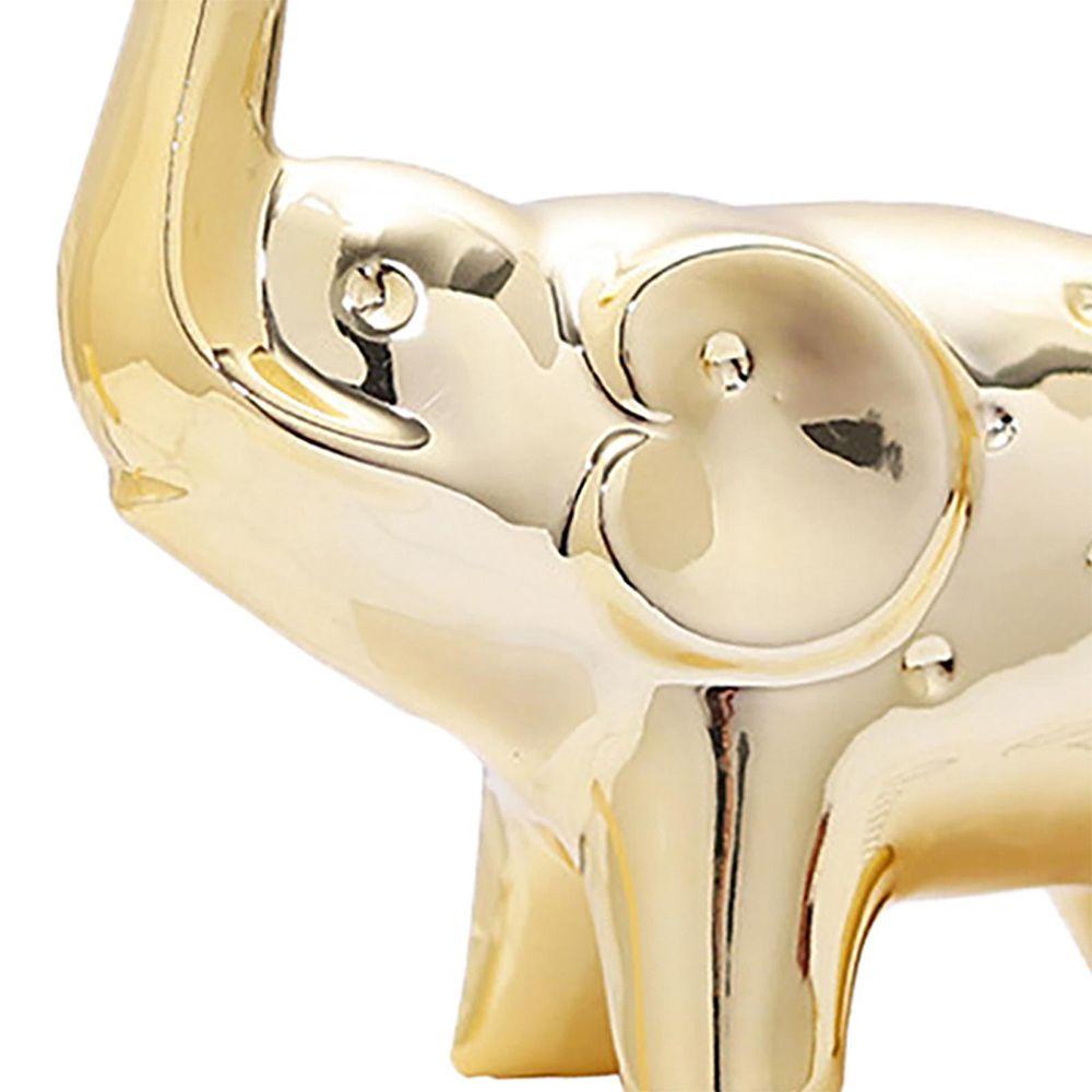 PINEVN Bộ 2 Tượng Voi Bằng Gốm Trang Trí Bàn Làm Việc