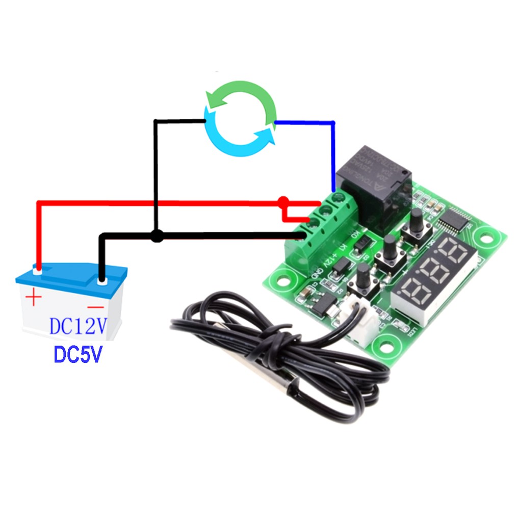 Mạch Điện Tử Kỹ Thuật Số Sử Dụng Cảm Biến Kiểm Soát Nhiệt Độ Điều Khiển Relay XH-W1209