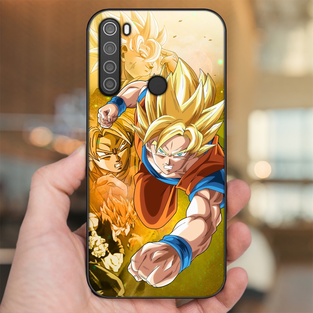 Ốp lưng Xiaomi Redmi Note 8 viền đen in hình Goku Dragon Ball