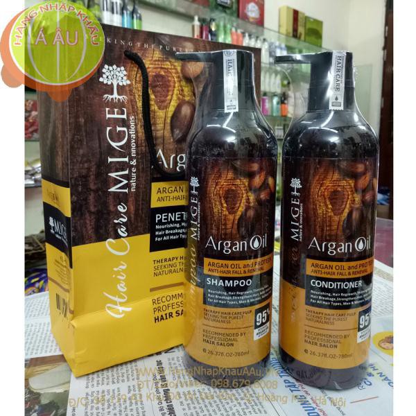 ❣️💃❣️💃❣️💃Bộ Dầu Gội Xả Phục Hồi,Chống Rụng,Dày Tóc Mige Argan Oil&Protein 900ml Tặng Dầu Dưỡngi Classc❣️💃❣️💃❣️💃
