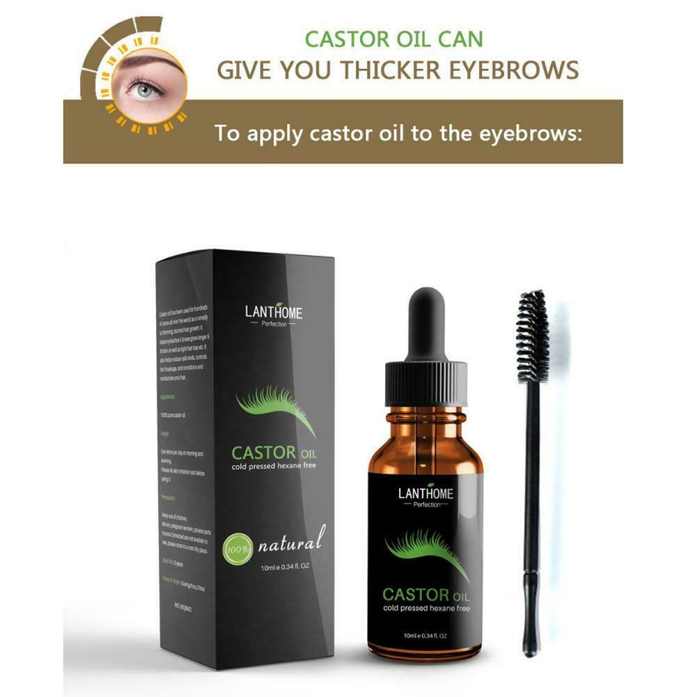 [Hàng mới về] Dầu thầu dầu hữu cơ 100% kích thích mọc lông mi / lông mày kèm cọ J0X0