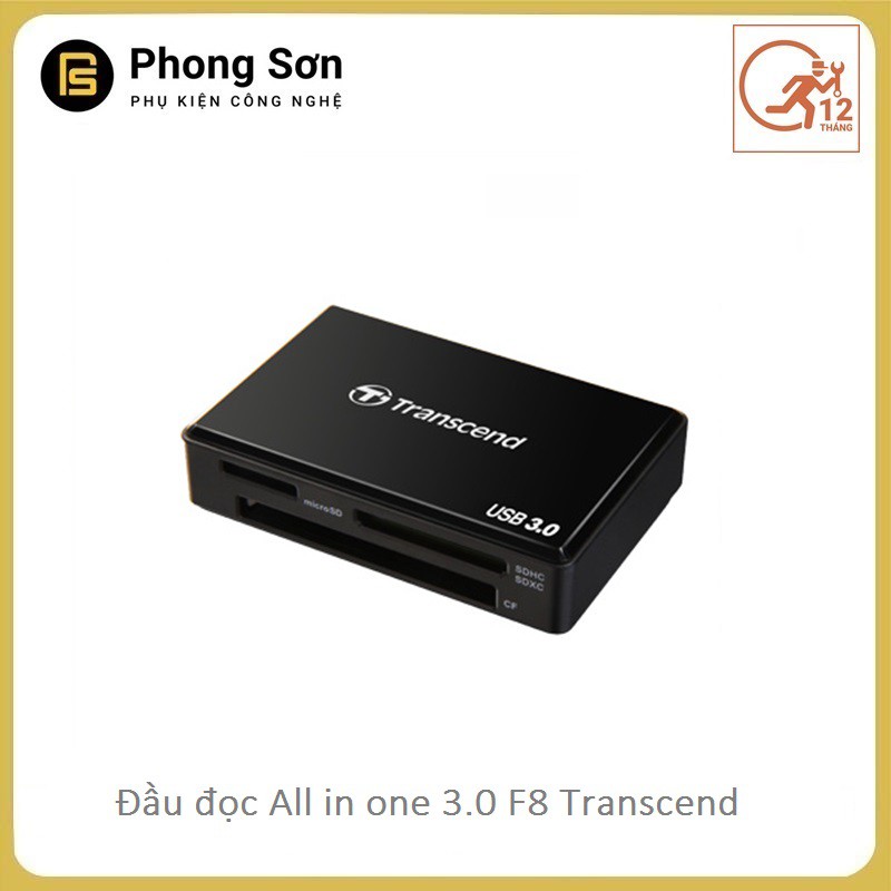 [Mã 159ELSALE hoàn 7% đơn 300K] ĐẦU ĐỌC THẺ NHỚ TRANSCEND MULTI-CARD READER F8 3.0