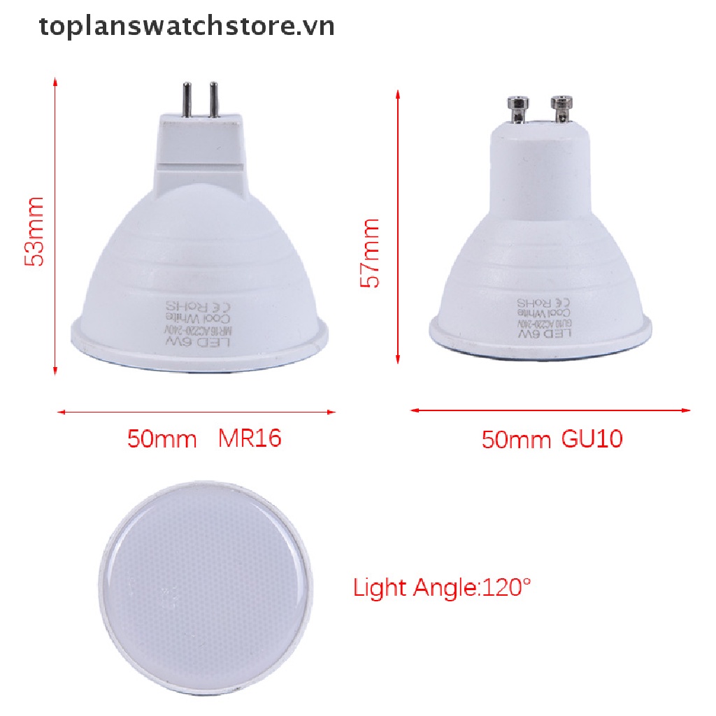 Bóng Đèn LED GU10 COB 6W MR16 220V Ánh Sáng Trắng Chất Lượng Cao