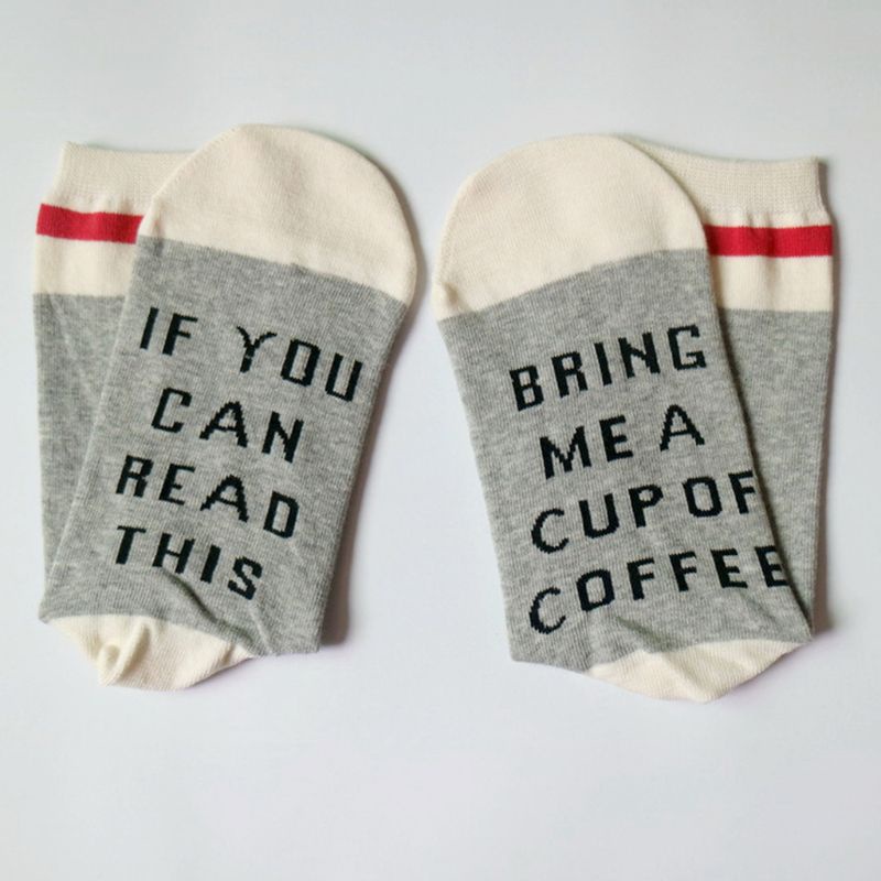 Vớ Cao Su Cổ Cao Chống Trượt In Chữ Vui Nhộn Thời Trang Unisex