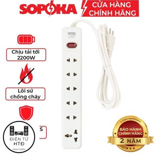 Ổ cắm điện liền dây chịu tải 2200W SOPOKA 3M2-6M2 công tắc an toàn