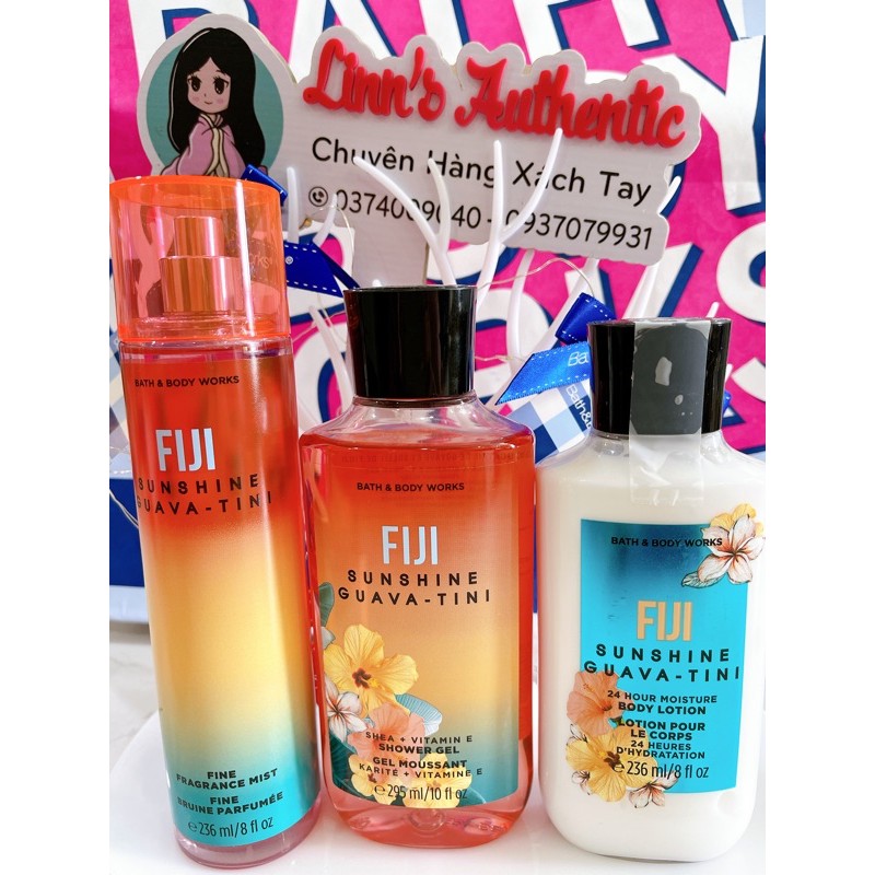 AUTH BODY MIST XỊT THƠM FIJI GEL TẮM &amp; DƯỠNG THỂ BBW USA