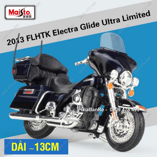 XE MÔ HÌNH TỈ LỆ 1:18 - MOTO HARLEY - 2013 - ELECTRA GLIDE - XANH - 8533.2