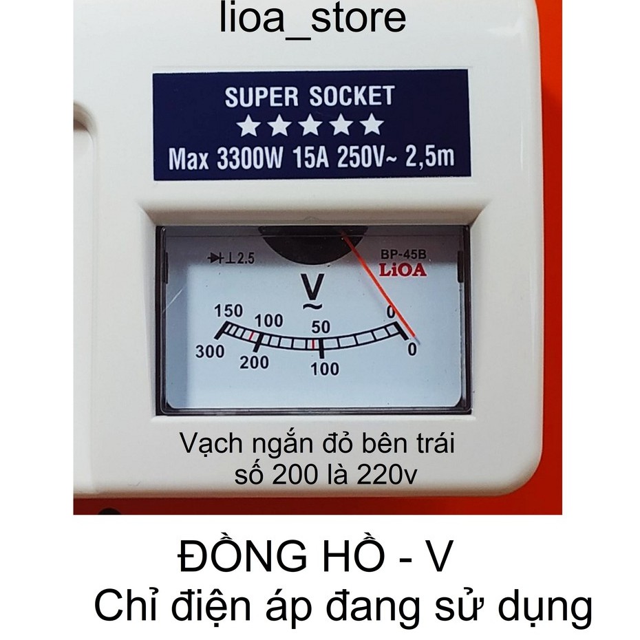 Ổ CẮM LiOA 3 ĐA NĂNG  CÓ ĐỒNG HỒ V .