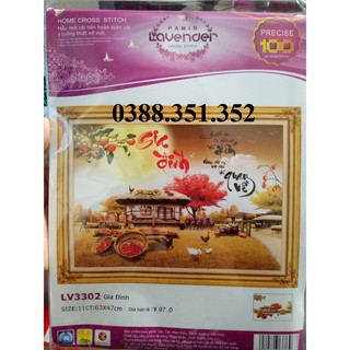 Tranh thêu chữ thập Gia đình 3302 63*47cm