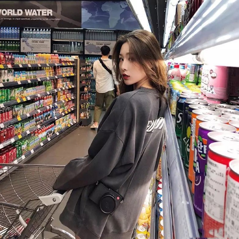 Mới Áo Hoodie Dáng Rộng Phong Cách Hàn Quốc 2021