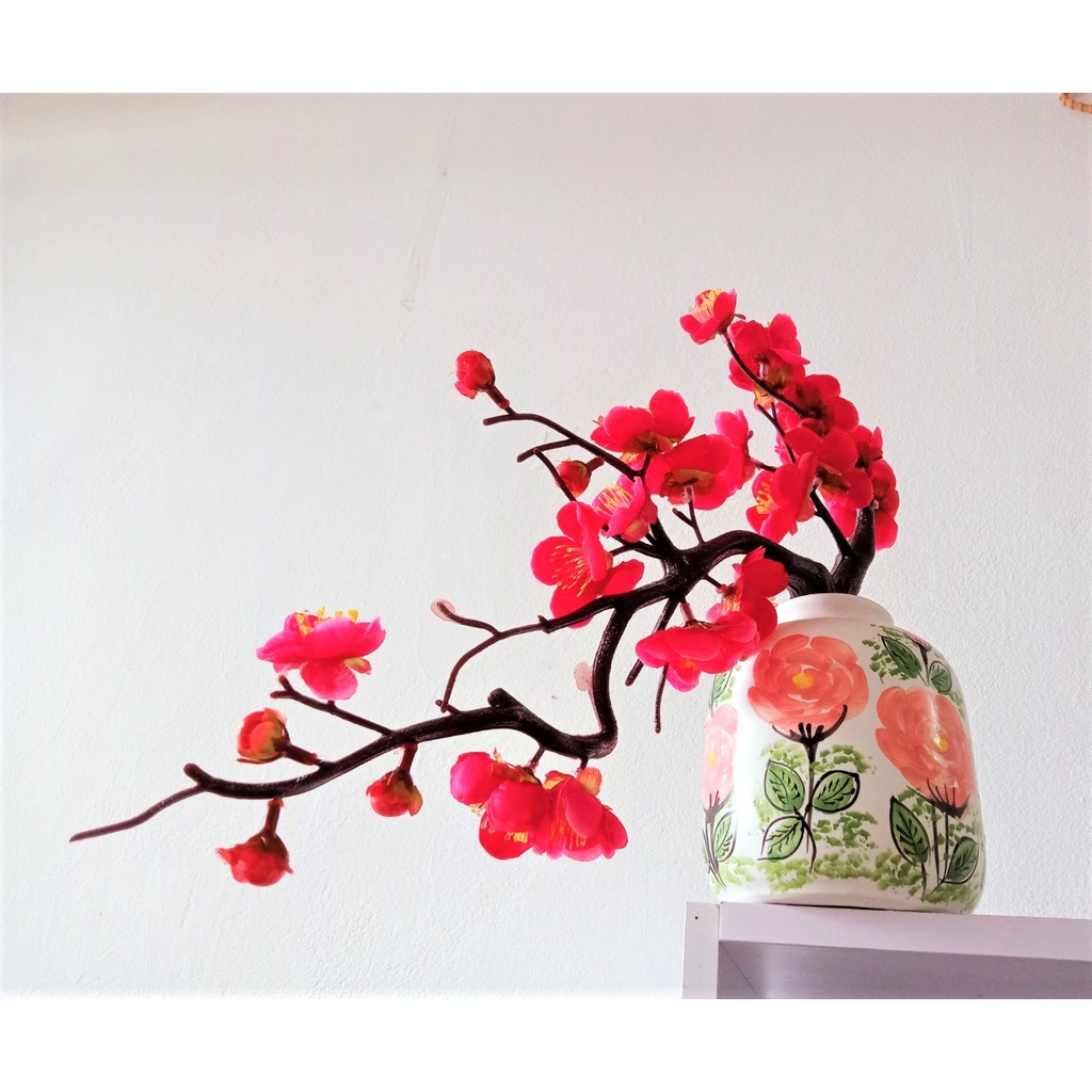 Lọ hoa decor, Bình hoa đào khoe săc,gốm sứ bát tràng cao cấp, trang trí nhà cửa, bàn làm việc,quà tặng nhân dịp