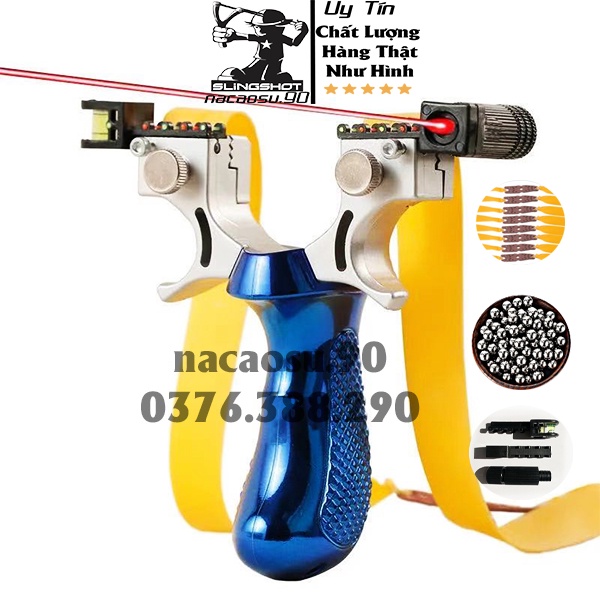 Ná cao su Onehit Tia Laze Đại bàng Slingshot – Tặng 1 bộ dây da ná cao su – Tia laze siêu sáng – Ná cao su nhựa ABS