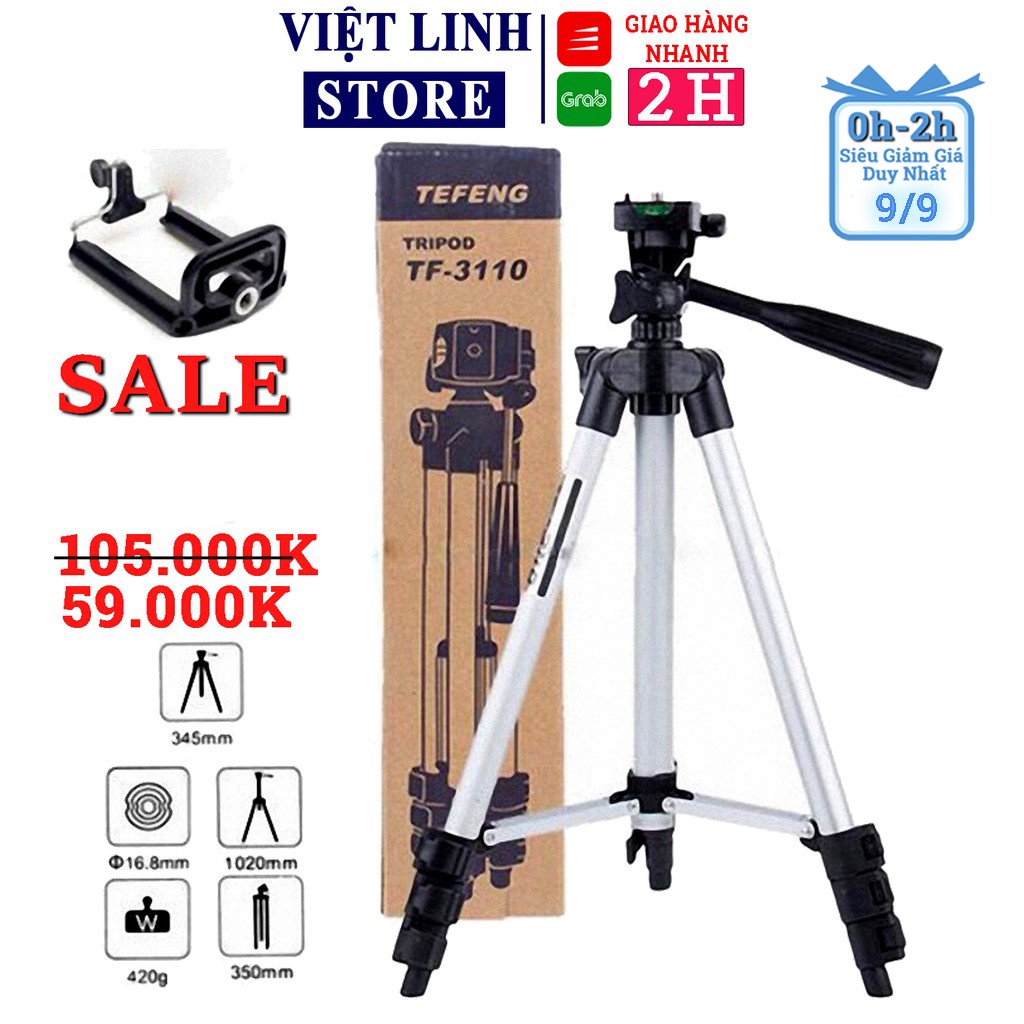 Gậy chụp ảnh 3 chân, gậy chụp hình Tripod tf 3110, livestream cực tốt tương thích nhiều dòng máy - Việt Linh Store