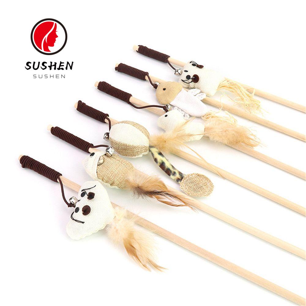 Đồ Chơi Que Gỗ Mini Đính Lông Vũ Hình Chuột Hoạt Hình Dễ Thương Tương Tác Thú Cưng