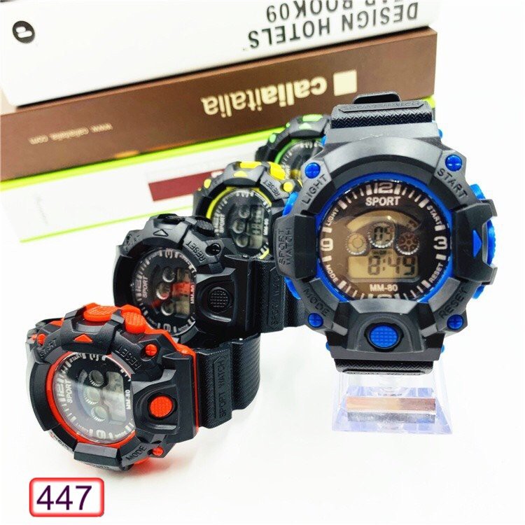 [Mã FASKT4 giảm 10K đơn 50K] Đồng Hồ Nam Nữ SPORT 447 MM-80 Mặt Tròn Điện Tử Hot Trend