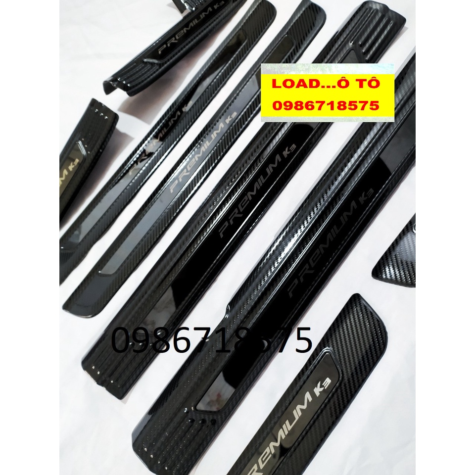 Ốp Bậc Cửa, Nẹp Bước Chân KIA K3 2023-2022 Mẫu Carbon Cao Cấp