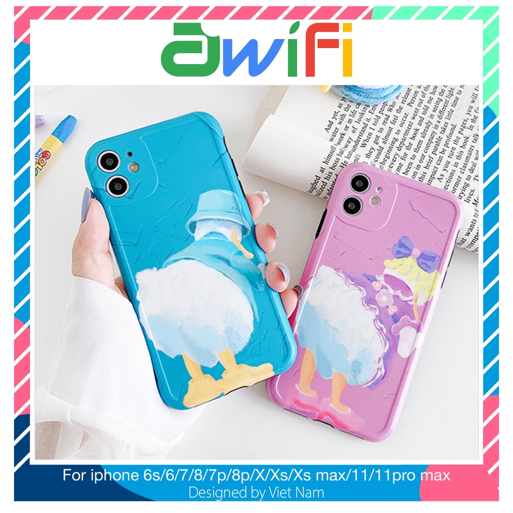 Ốp iphone - Ốp lưng imd new Vịt donald quay lưng 6s/6plus/6splus/7/8/7plus/8plus/x/xs/xsmax/11/11promax-Awifi Case