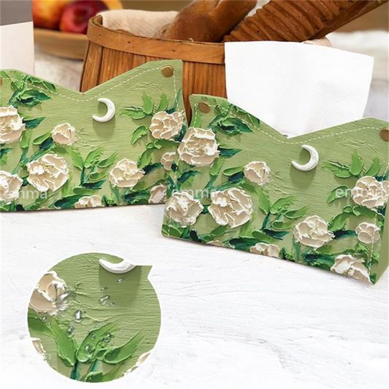 Hộp Đựng Khăn Giấy Bằng Da Pu Cao Cấp Để Bàn Tiện Dụng