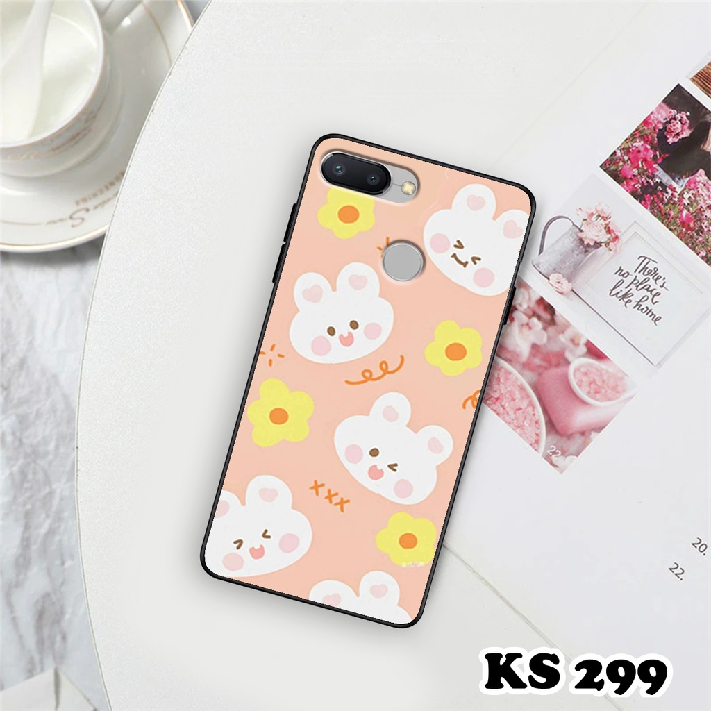 Ốp lưng Xiaomi Redmi 6 - Redmi 6A - Redmi 6X - Redmi 6 Pro - Ốp in hình gấu &amp; thỏ đang yêu - lưng nhám viền TPU cao cấp