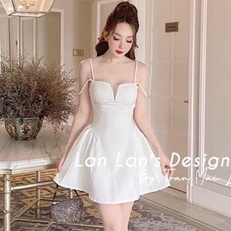 Váy thiết kế nữ hai dây viền đá thiết kế sexy quyến rũ I Trần Hân Shop 3007225