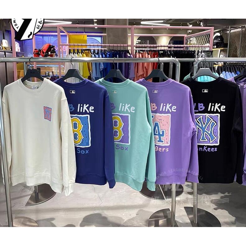 Áo Sweater Cổ Tròn Chất Liệu Cotton In Hình Mlb Thời Trang Sành Điệu Cho Cả Nam Và Nữ