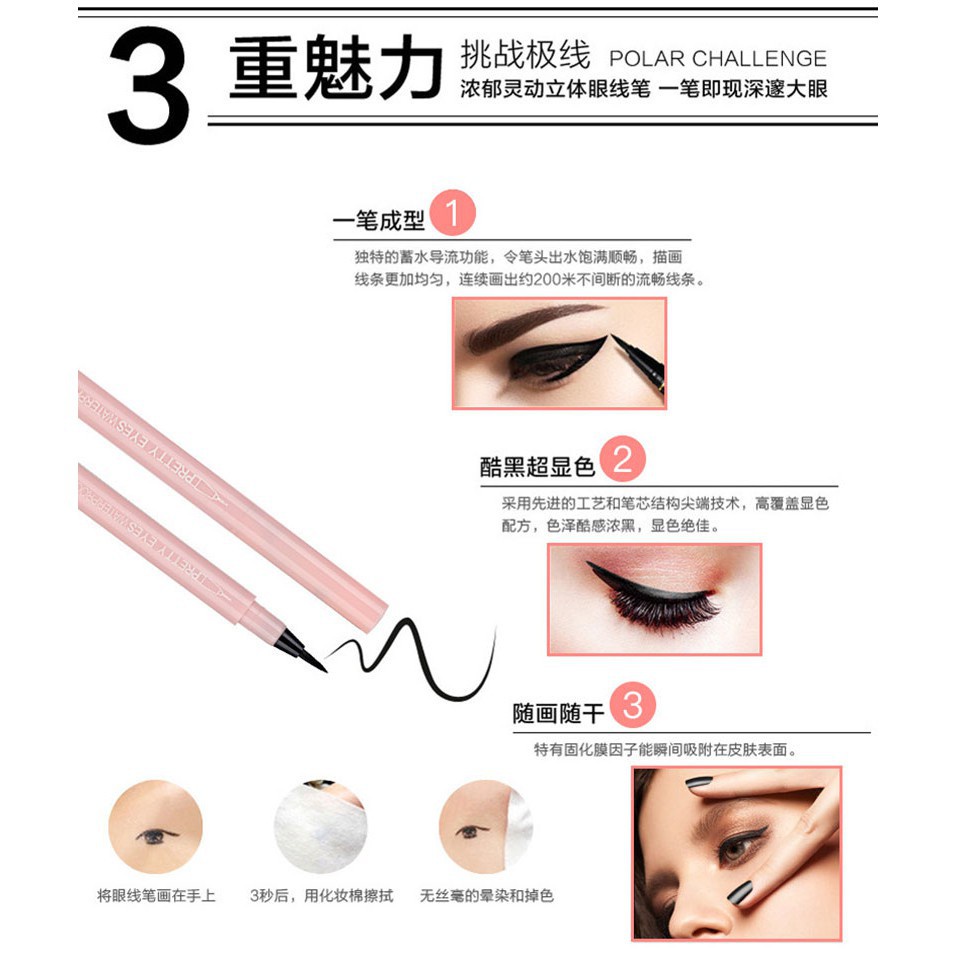 Bút Kẻ Mắt Màu Hồng Chống Thấm Nước Lâu Trôi Chuyên Dụng