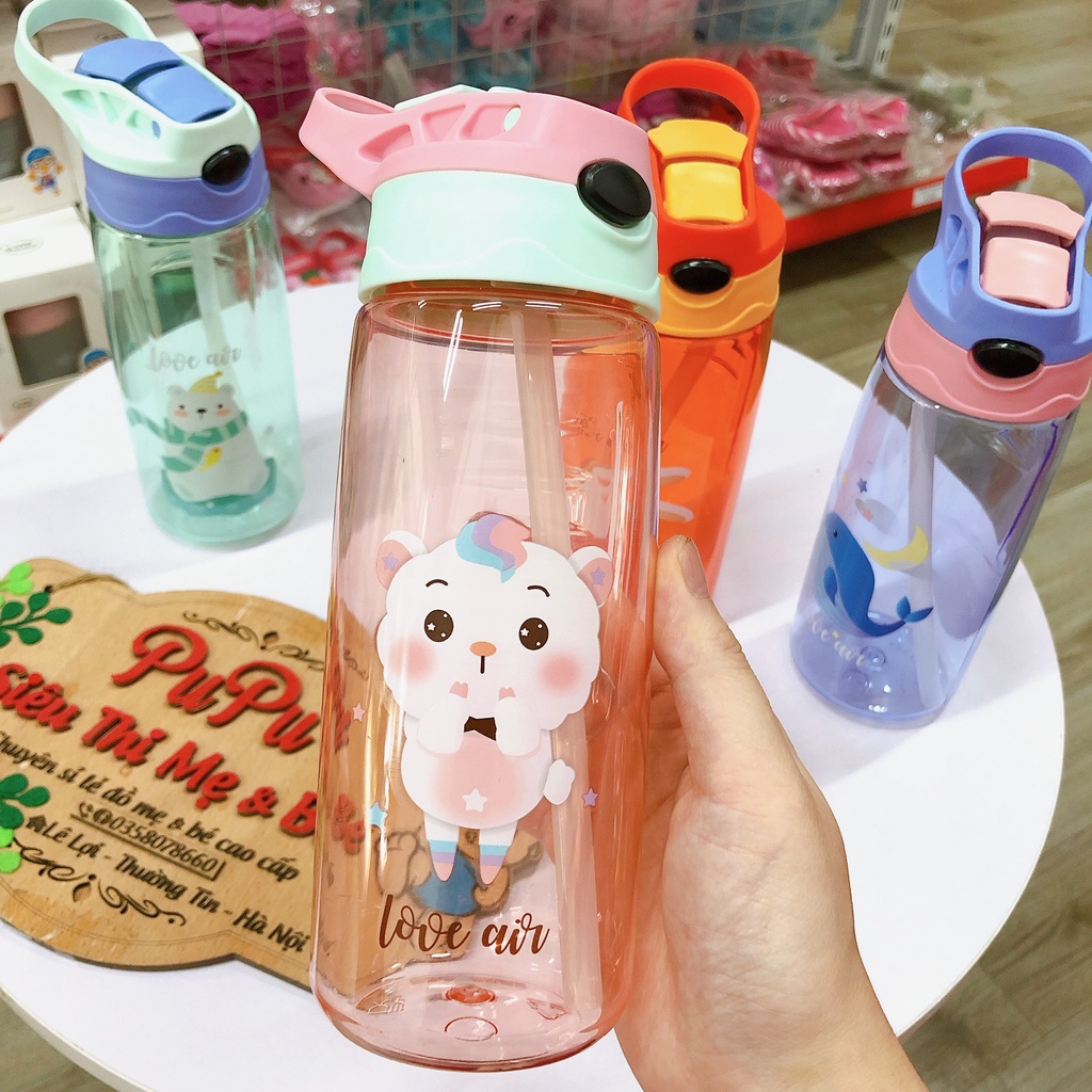 [HÀNG CAO CẤP] Bình Đựng Nước Có Ống Hút Cho Bé