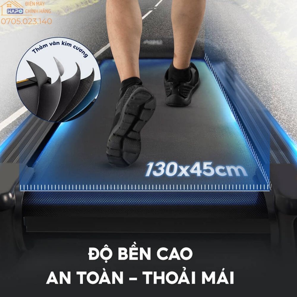 Máy chạy bộ đa năng cao cấp CIAPO A4, Máy chạy tập gym chế độ leo dốc, gấp gọn tại nhà màn hình 5.5 Inch
