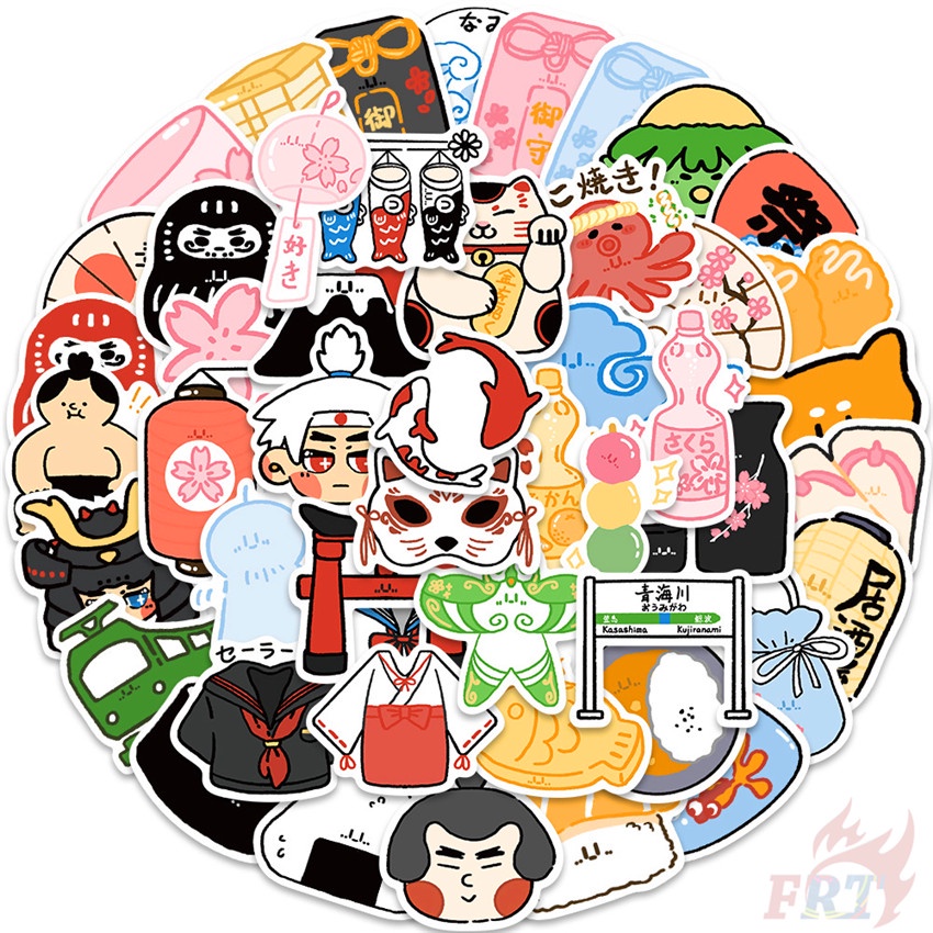 100Pcs/Set ❉ Japanese Customs &amp; Culture Art Series A Stickers ❉ Waterproof DIY Fashion Decals Doodle Stickers